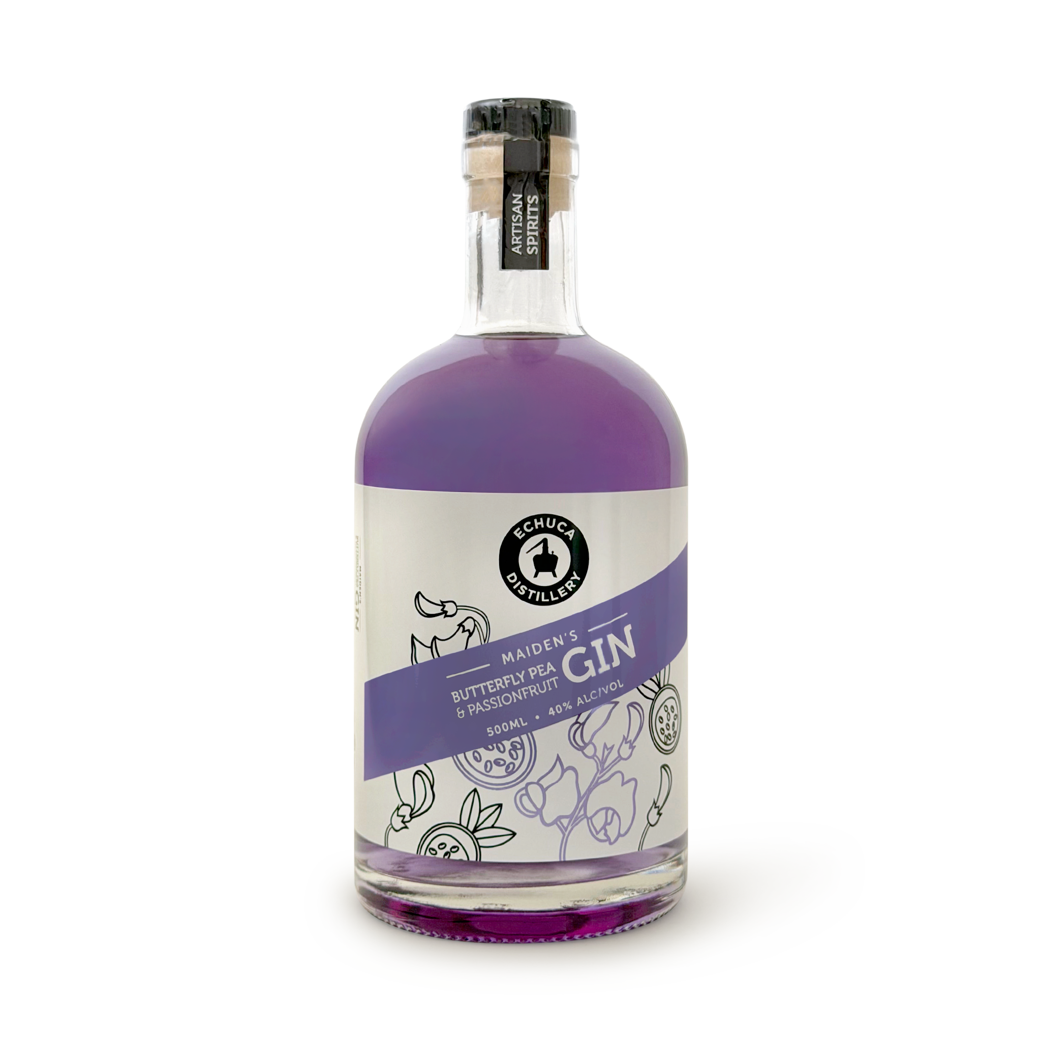 Maidens Butterfly Pea and Passionfruit Gin, 500ml
