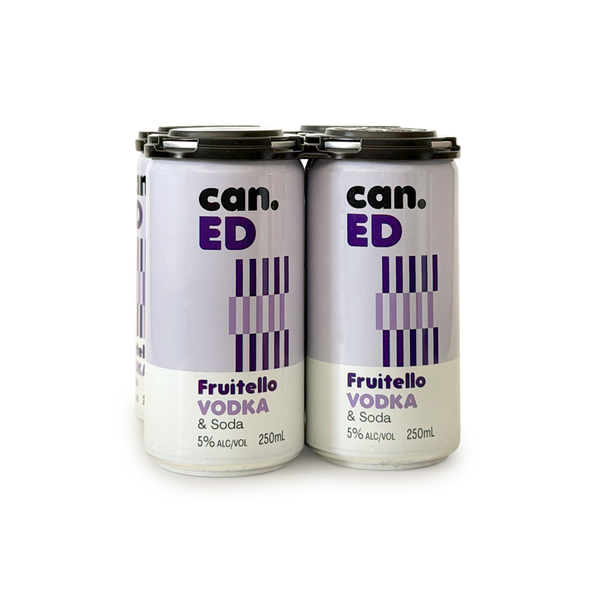 can.ED Fruitello Vodka & Soda (4 × 250 ml)